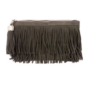 India Hicks suede Dougal fringe clutch
